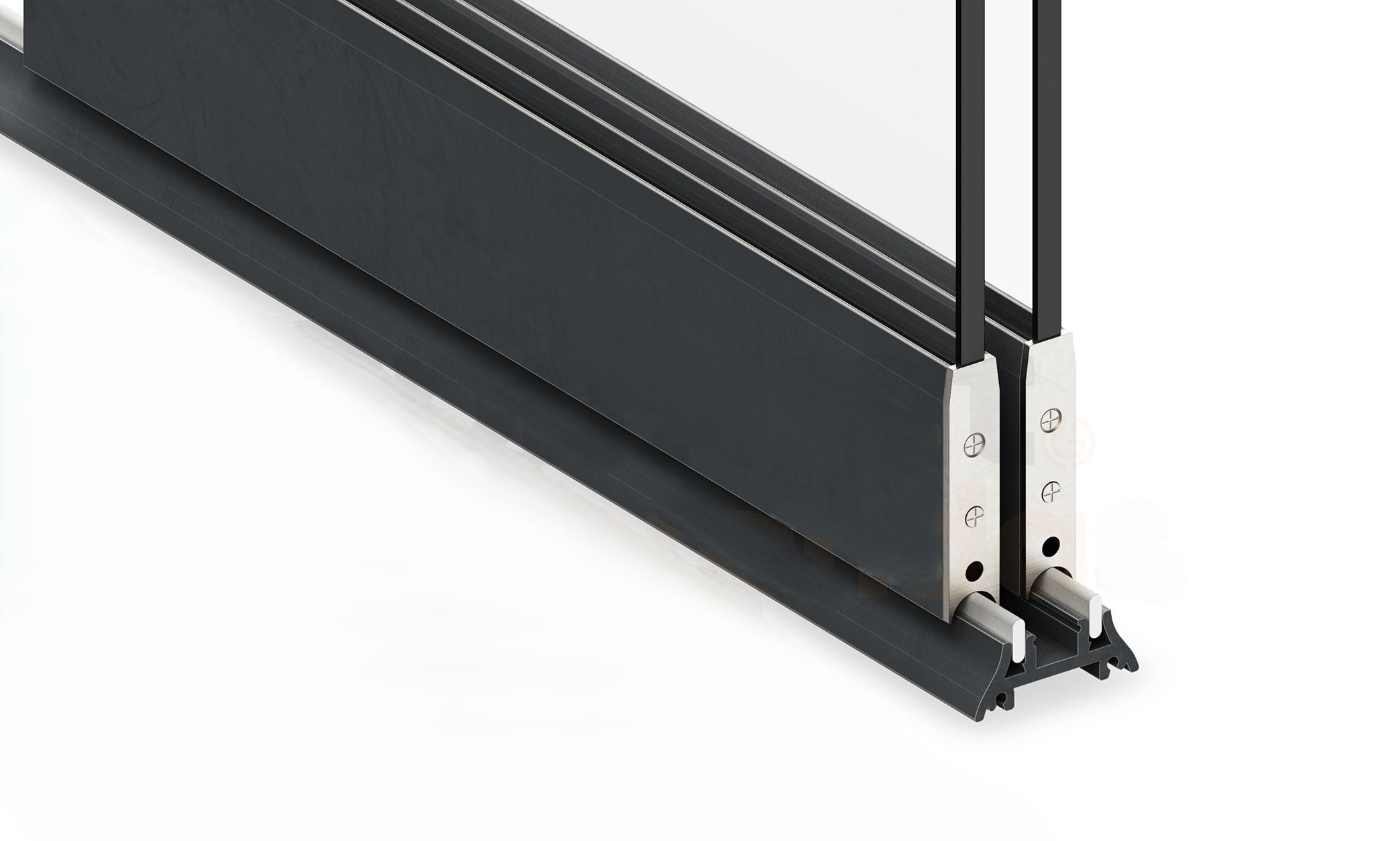 2-rail sliding glass wall — 1780–2040 mm