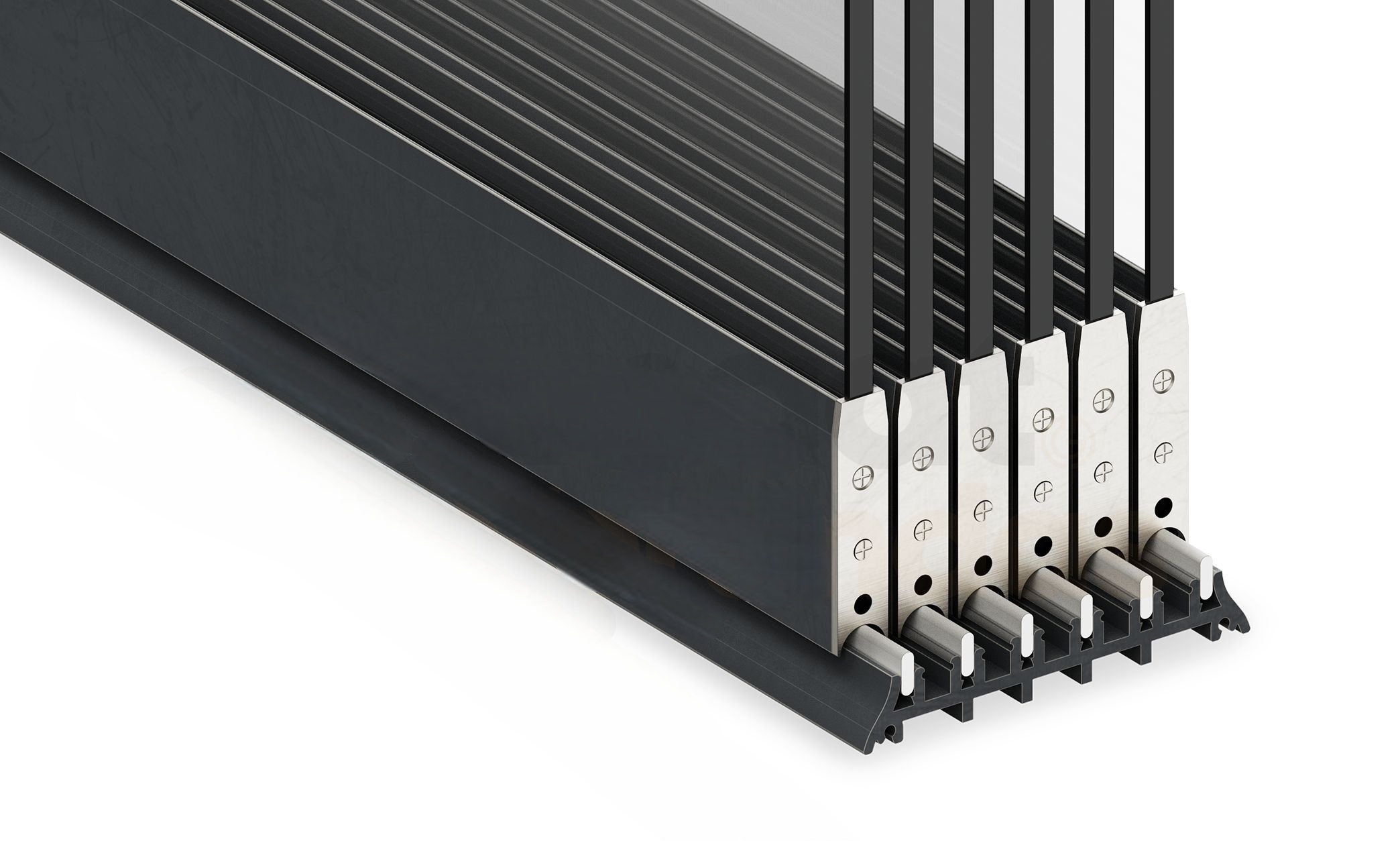 6-rail sliding glass wall — 5280–6050 mm