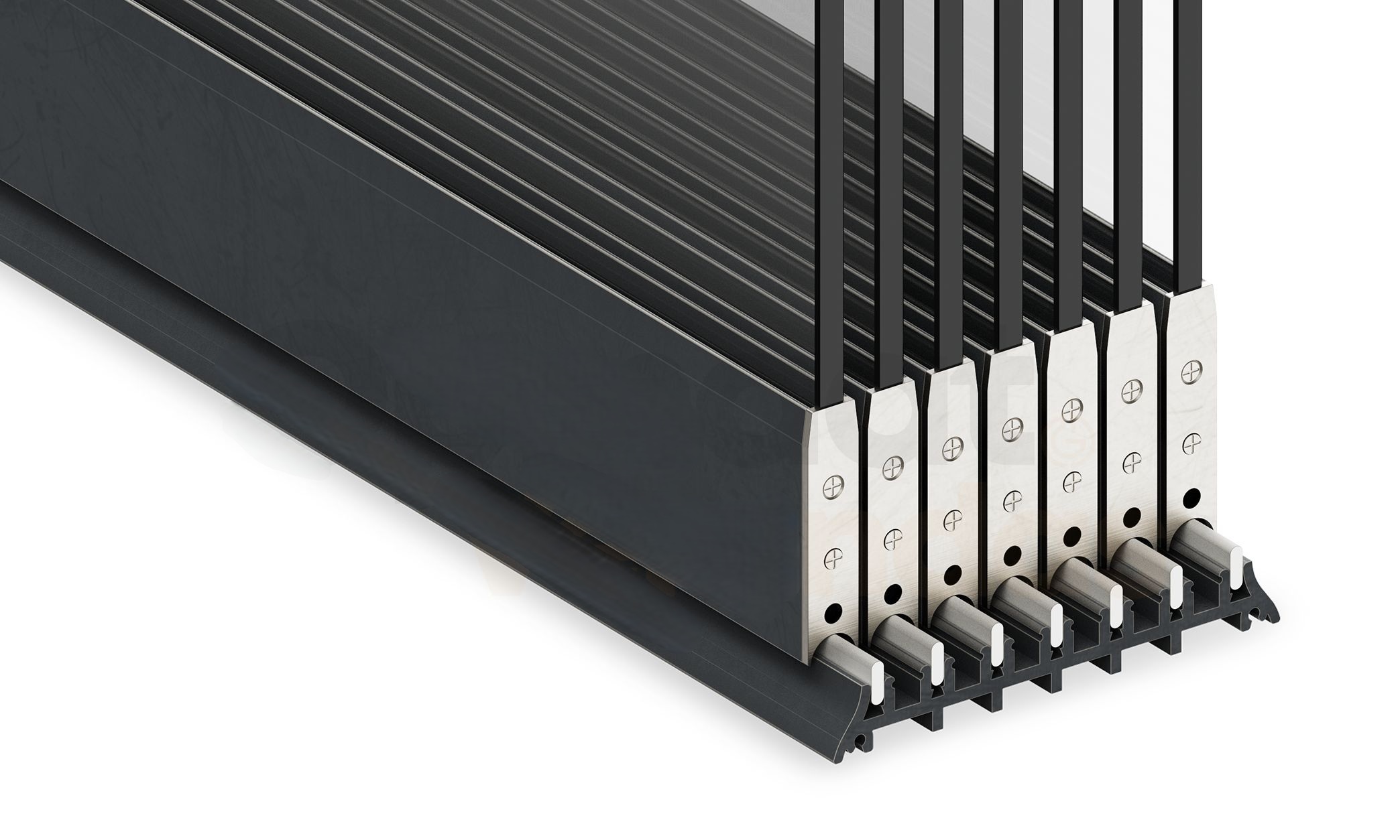 7-rail sliding glass wall — 6180–7000 mm