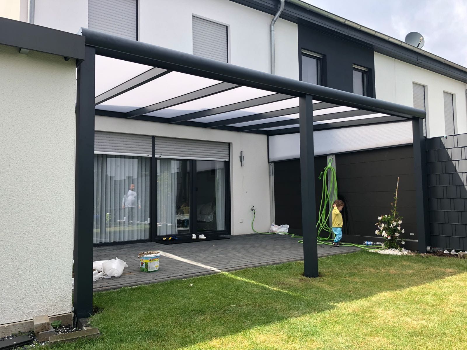 Polycarbonate veranda roof panel