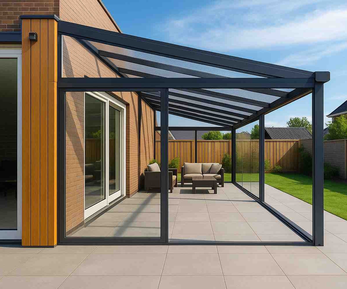 Triangular side panel — glass